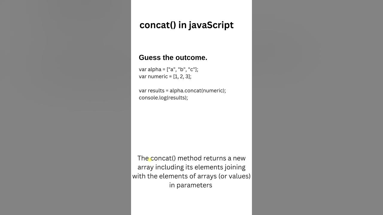 concat JavaScript - YouTube