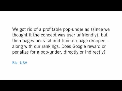 Do pop-unders affect ranking?