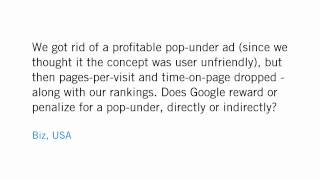 Do pop-unders affect ranking?