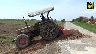 FIAT TRACTOR WITH BACK PUSHER TOLAK TANAH BENDANG MUSIM KEMARAU