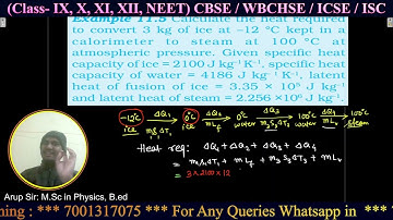 NCERT Example 11.5: Calculate the heat required to convert 3kg of ice... Thermal Properties // ARUP