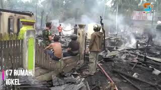 Diduga Akibat Korsleting Listrik, 8 Rumah di Polman Hangus Terbakar