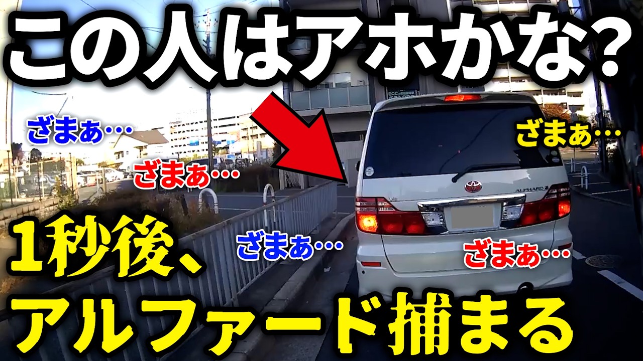 【ドラレコ】アルファード捕まる！この後やばい！ドラレコが記録した驚愕の行動/衝撃の映像【交通安全推進、危険予知トレーニング】