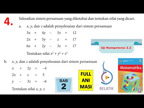 Uji Kompetensi 2 2 No 4 Kelas 10 Sma Sistem Persamaan Linear Tiga Variabel Matematika Halaman 65 66 Youtube