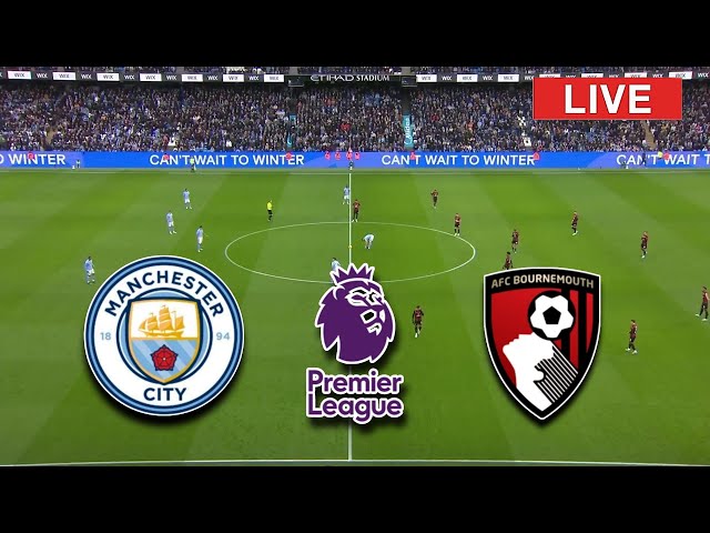 Manchester City x Bournemouth AO VIVO COM IMAGENS, Premier League 23/24