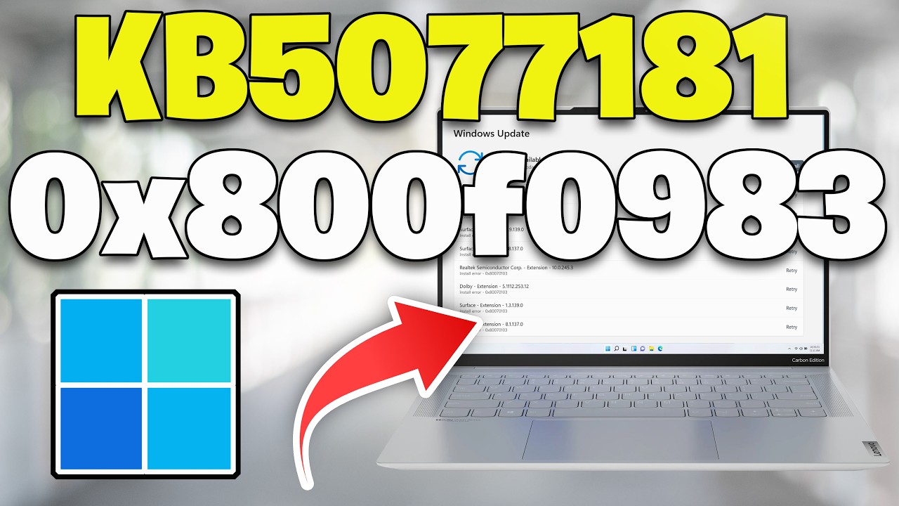 Windows 11 KB5077181 Update Installing Install Error 0x800f0983 FIX