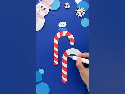 Карамельная трость #детскоетворчество #поделки #поделкаизбумаги - YouTube