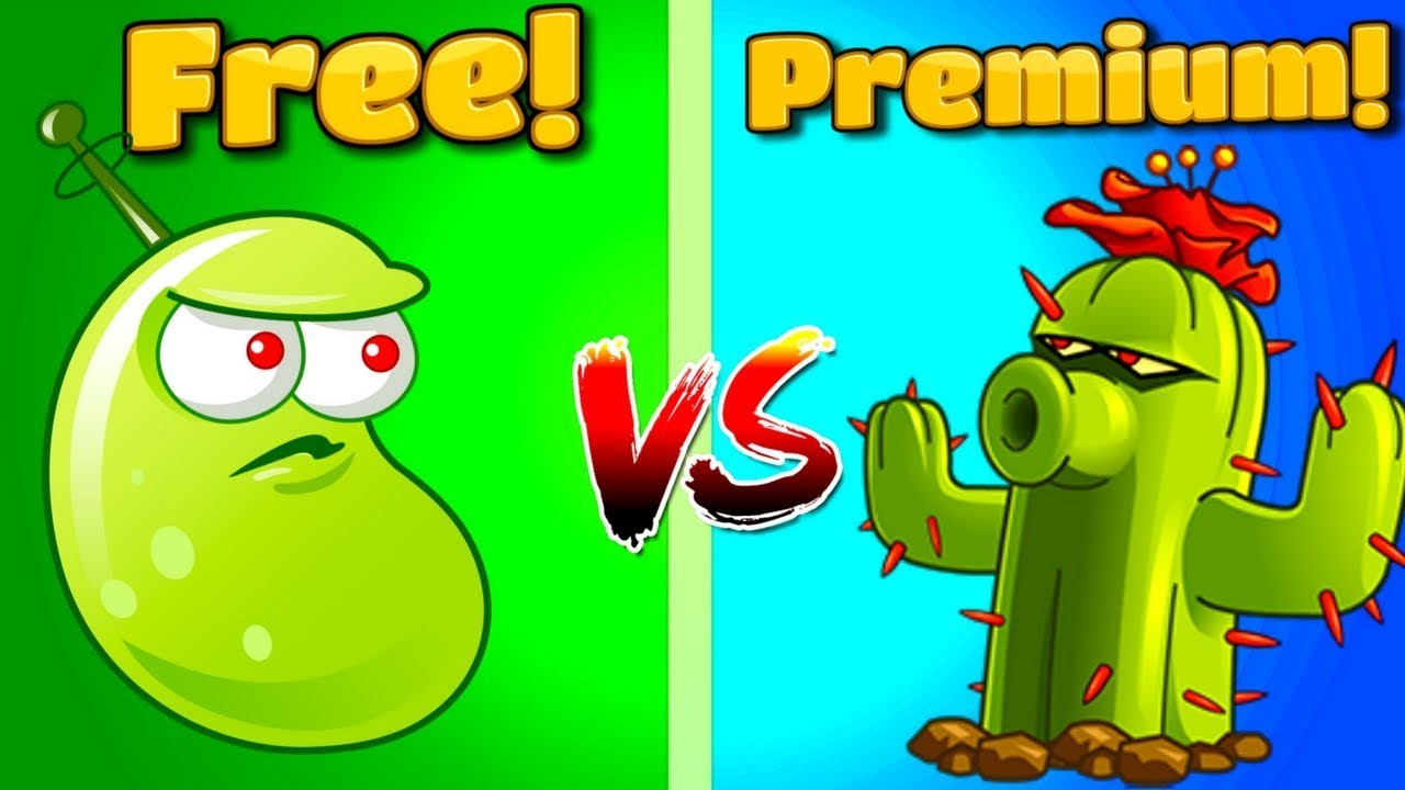 Plants vs Zombies 2 CACTUS Vs LASER BEAN - Free vs Premium PVZ 2 Max Level  Plants - YouTube