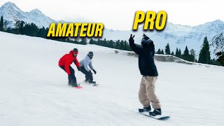2 Amateurs Vs 1 Pro Snowboarder: Game of S.N.O.W.