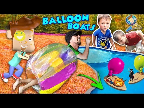 BUBBLE ROLL + INFLATABLE BALLOON BOATS! (FUNnel Vision Sumo Wrestling Bumper Fail)