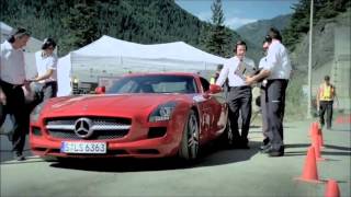 Michael Schumacher in the Mercedes Benz SLS AMG tunnel experiment