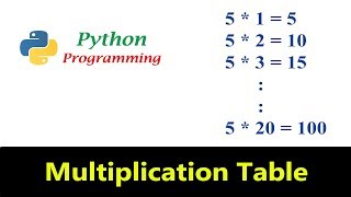 Python Tutorials - Multiplication Table Program