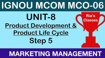 Part  5 IGNOU MCOM 2nd year| UNIT 8| Product Development & Life Cycle |MARKETING MANAGEMENT MCO 06