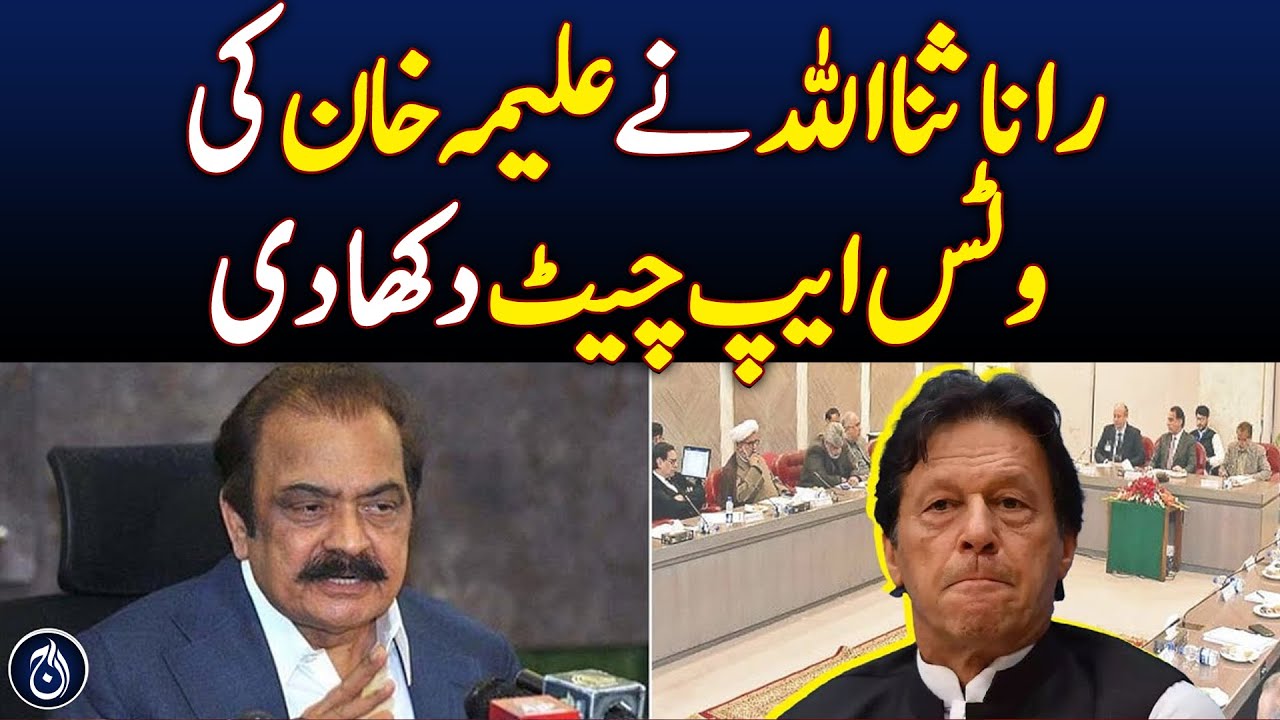 Rana Sanaullah brings up Aleema Khan's WhatsApp conversation exposing ...
