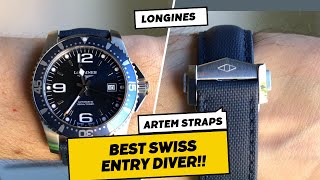 Longines Hydroconquest automatic Swiss blue diver watch review ref L37424966