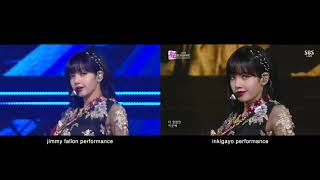 Blackpink - How You Like That Jimmy Fallon Sbs Inkio 0705 Performance Side-By-Side Comparison
