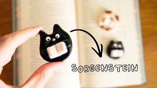 Ich gestalte handgemachte Katzen Sorgensteine + Mini Bücher aus Fimo 📚🐱🐶