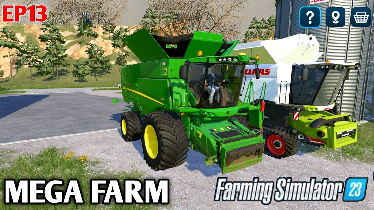 Harvesting Barley & Sorghum | FS23 Mega Farm EP13 | Farming Simulator 23