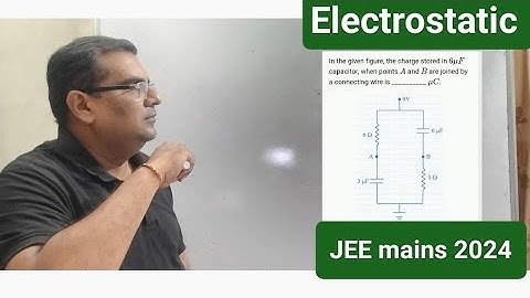 In the given figure, the charge stored in 6 μ F 6 𝜇 𝐹 capacitor, when points A and B are joined by