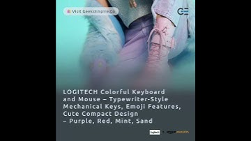 LOGITECH Colorful Keyboard and Mouse, Typewriter-Style, Emoji Features, Cute Colorful Compact Design