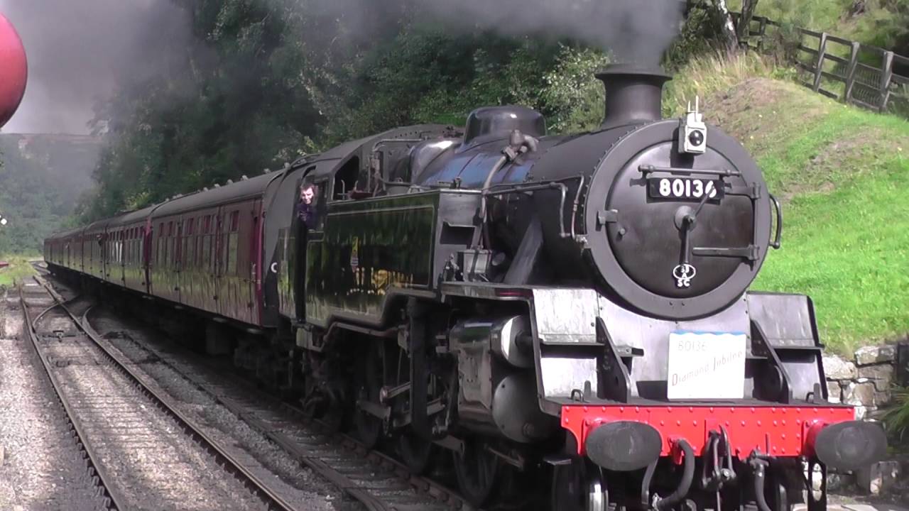 BR Standard 4MT 2-6-4T 80136 Returns on the North Yorkshire Moors Railway - 27/08/2016 - YouTube