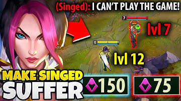 This Singed thought he could proxy vs me, but I had the perfect counter (5 LEVELS AHEAD)