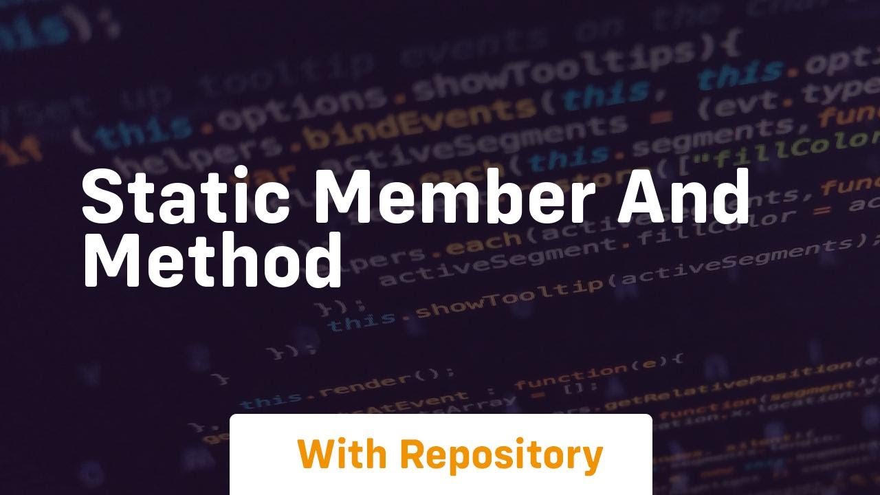 Static member and method - YouTube