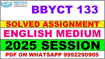 BBYCT 133 solved assignment 2025 in English | bbyct 133 solved assignment 2025 | ignou bbyct133 2025
