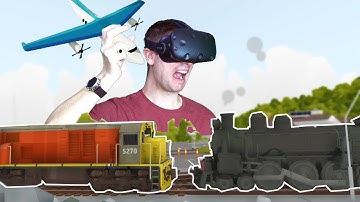 CAUSING CATASTROPHIC TRAIN CRASHES IN VR WITH MODEL TOY TRAINS! - Rolling Line VR HTC VIVE Gameplay