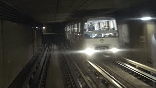 Cabin view of Metro line D of Lyon (Vénissieux / Vaise)