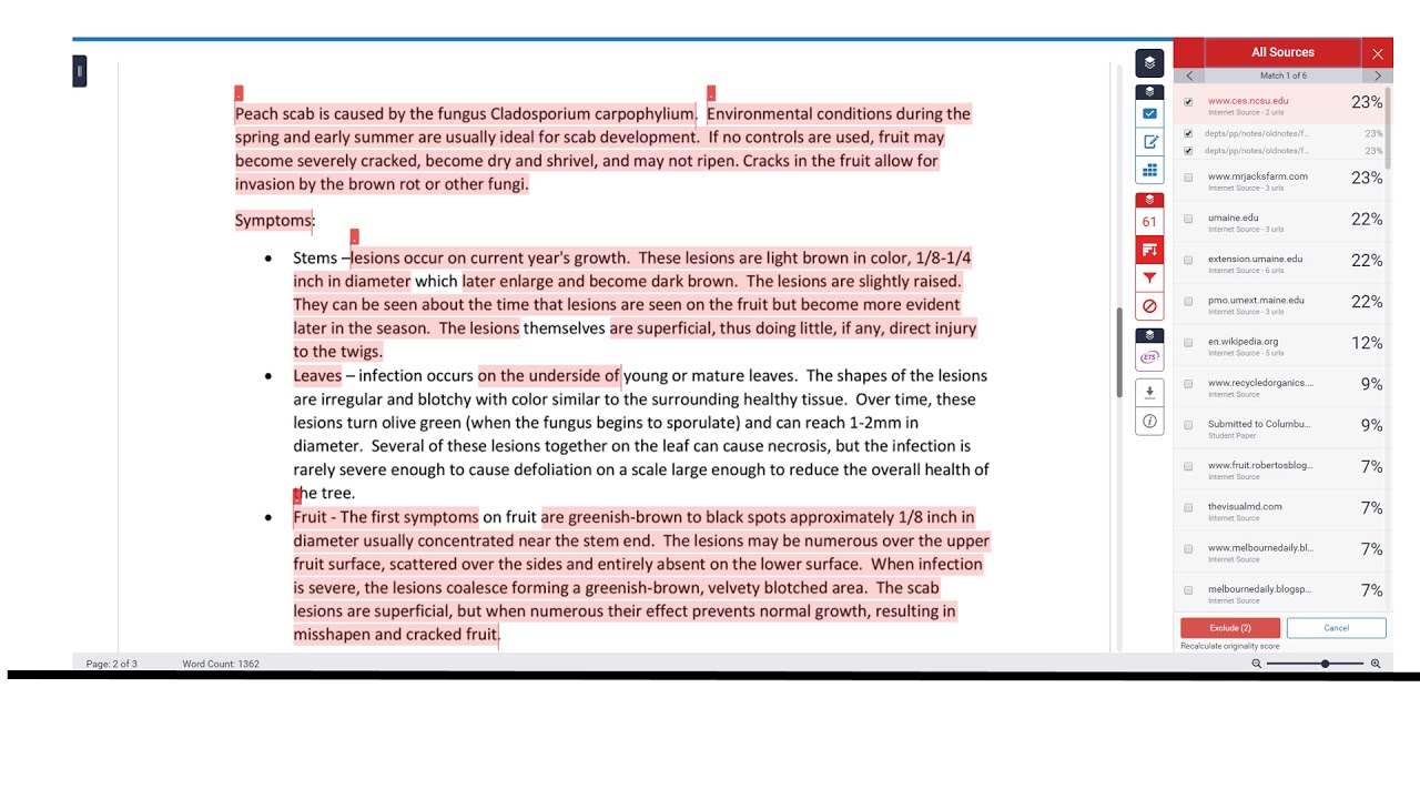 How to read the originality report in Turnitin Feedback Studio in ...