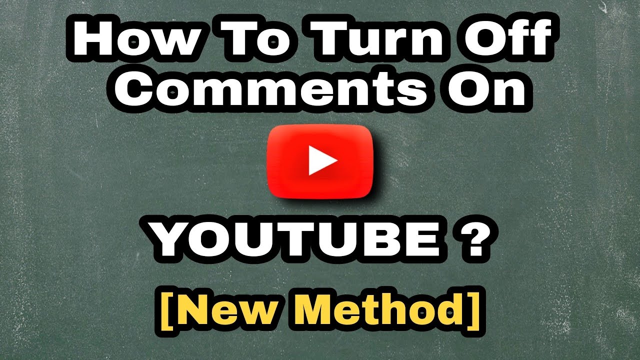 How to turn off comments on youtube | Disable youtube comments - YouTube