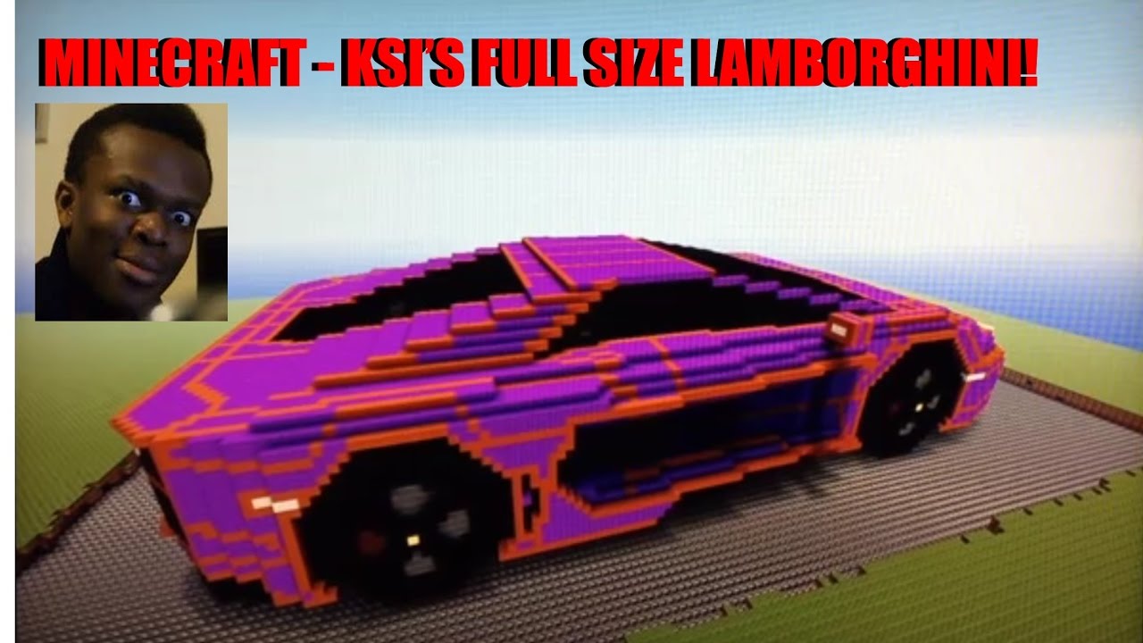 Minecraft Building Ksis Lamborghini Aventador Full Size Purple Orange Tron