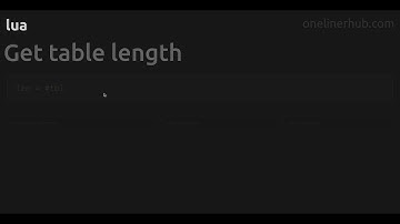Get table length #lua