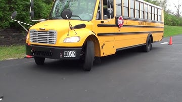 CDL Class B Skills:  School Bus parallel parking - blind side w/ mirror view