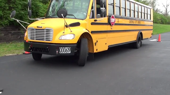 CDL Class B Skills:  School Bus parallel parking -...