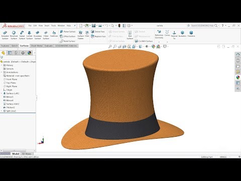 Solidworks surface tutorial | How to make Magician hat in Solidworks