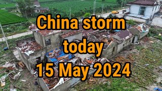 China storm today 2024! Extreme weather with strong wind hit Zhengzhou, Henan