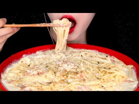 ASMR CHEESY CREAMY SPAGHETTI (EXTREME SOFT STICKY EATING SOUNDS) No Talking 크림스파게티 먹방 咀嚼音