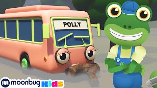 5 Little Buses | Gecko's Garage Songs | Children's Music | Vehicles For Kids!
