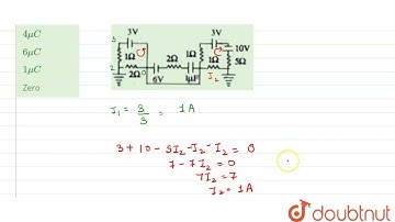 For the circuit shown in the figure, determine the charge of capacitor in steady state.  | 12 | ...