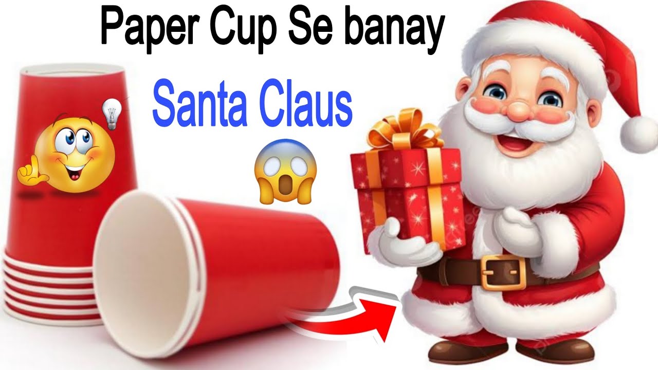 Paper Cup Santa Claus 🎅|How to Make SantaClaus from paper cup|Christmas Craft Idea 