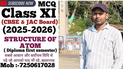 #DheerajSir  Structure of atom #JAC #CBSE #Board #Semester1  #Diploma #Polytechnic  #MCQ