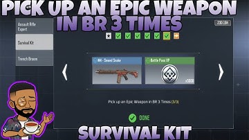 PICK UP AN EPIC WEAPON IN BR 3 TIMES SURVIVAL KIT CALL OF DUTY MOBILE COD MOBILE CODM