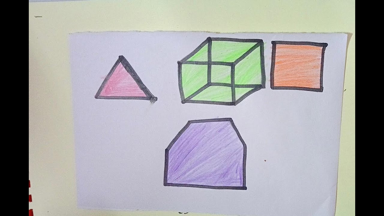 How To Draw And Color Geometric Shapes Step By Step 🔺🟠⭐🟩🔷💜 Drawings For ...