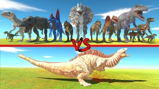 Shin Godzilla in Battle with All Carnivore Dinosaurs - Animal Revolt Battle Simulator