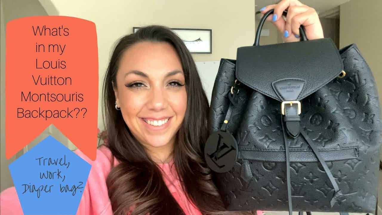 WHAT'S IN MY LOUIS VUITTON MONTSOURIS BACKPACK?? TRAVEL, WORK DIAPER BAG??  