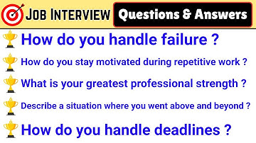 Job Interview Questions and Answers | Job Interview Preparation | Job Q and A | Jobs (Part - 2)