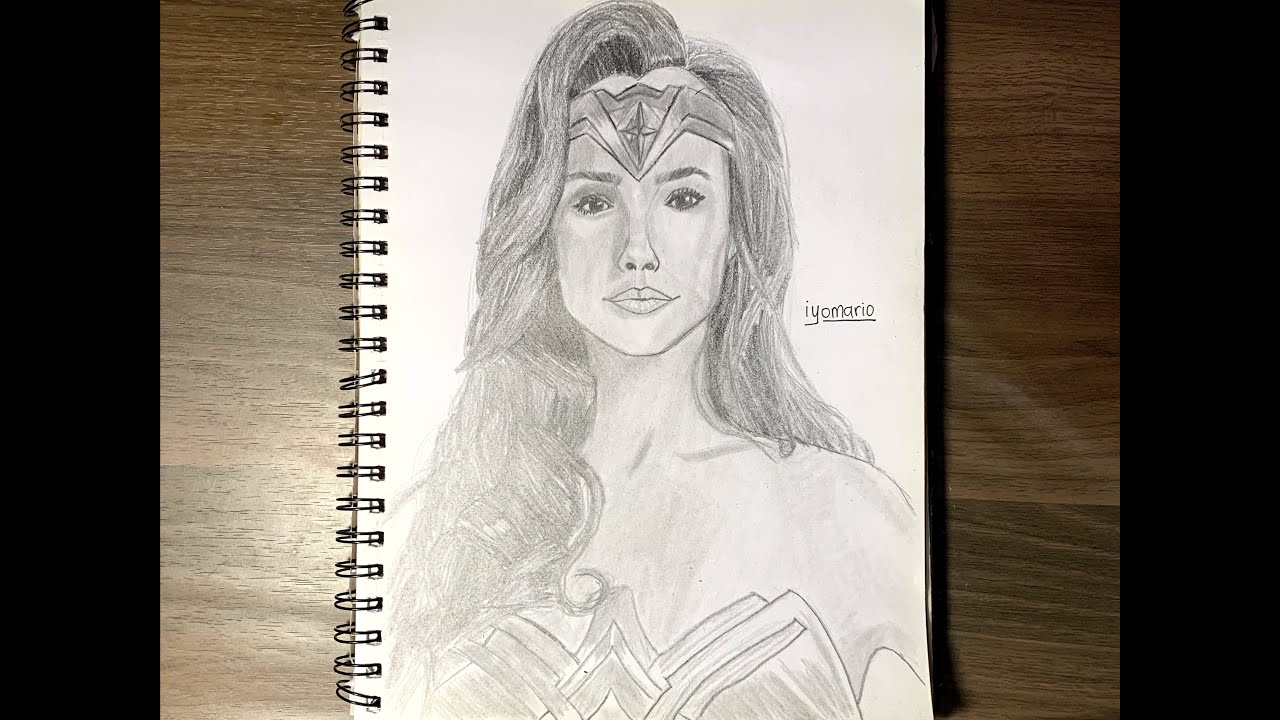 DRAWING REALISTIC WONDER WOMAN TIME LAPSE YouTube