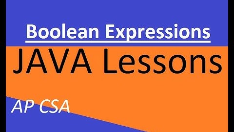 AP CSA Unit 3 Boolean Expressions